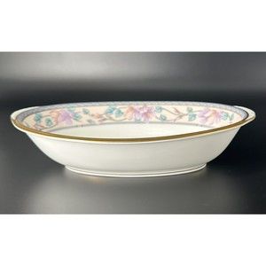 Noritake Embassy Suite Bone China Oval Dish with Gold Trim and Floral Pattern